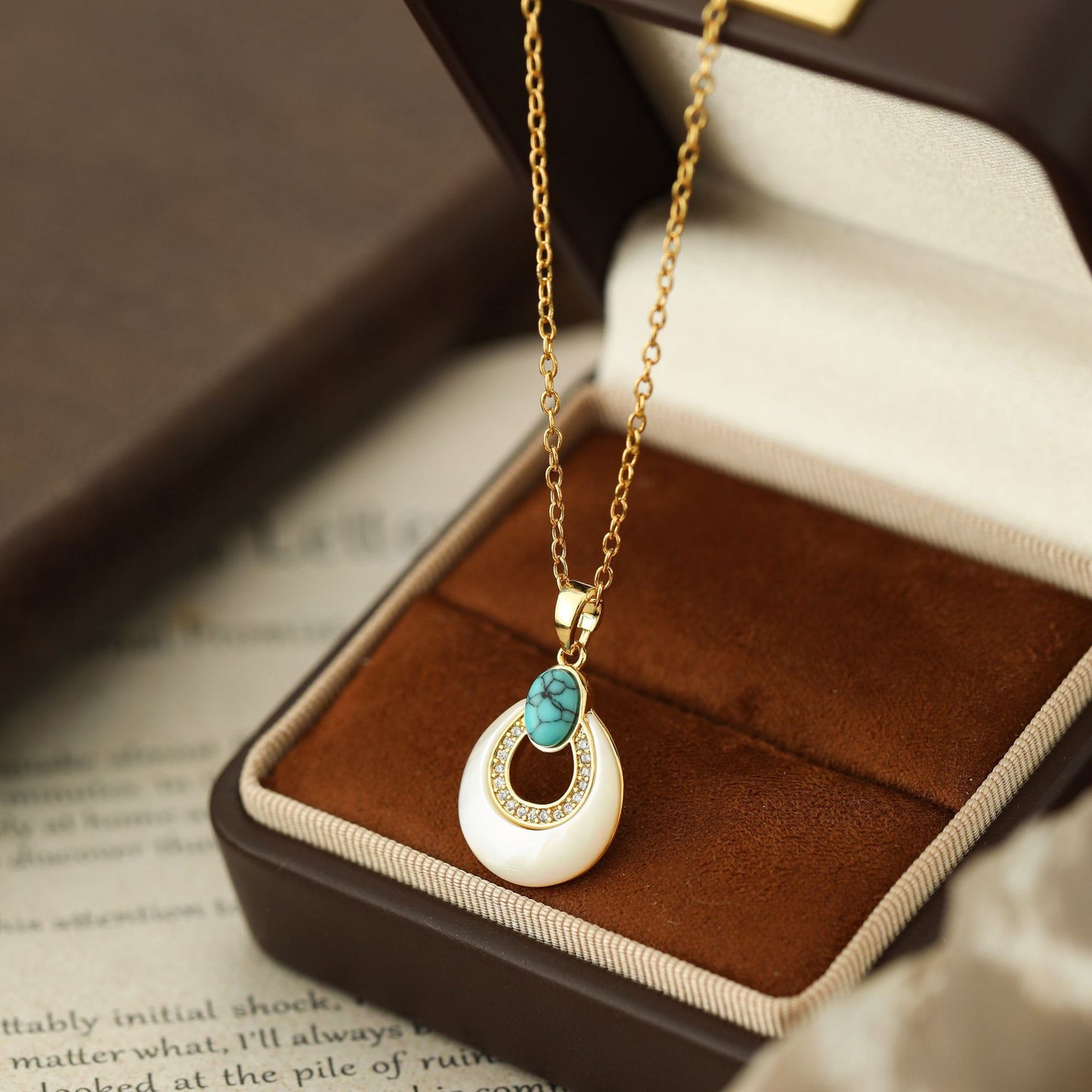 Fritillary High-grade Blue Turquoise Clavicle Chain Fashion Earrings