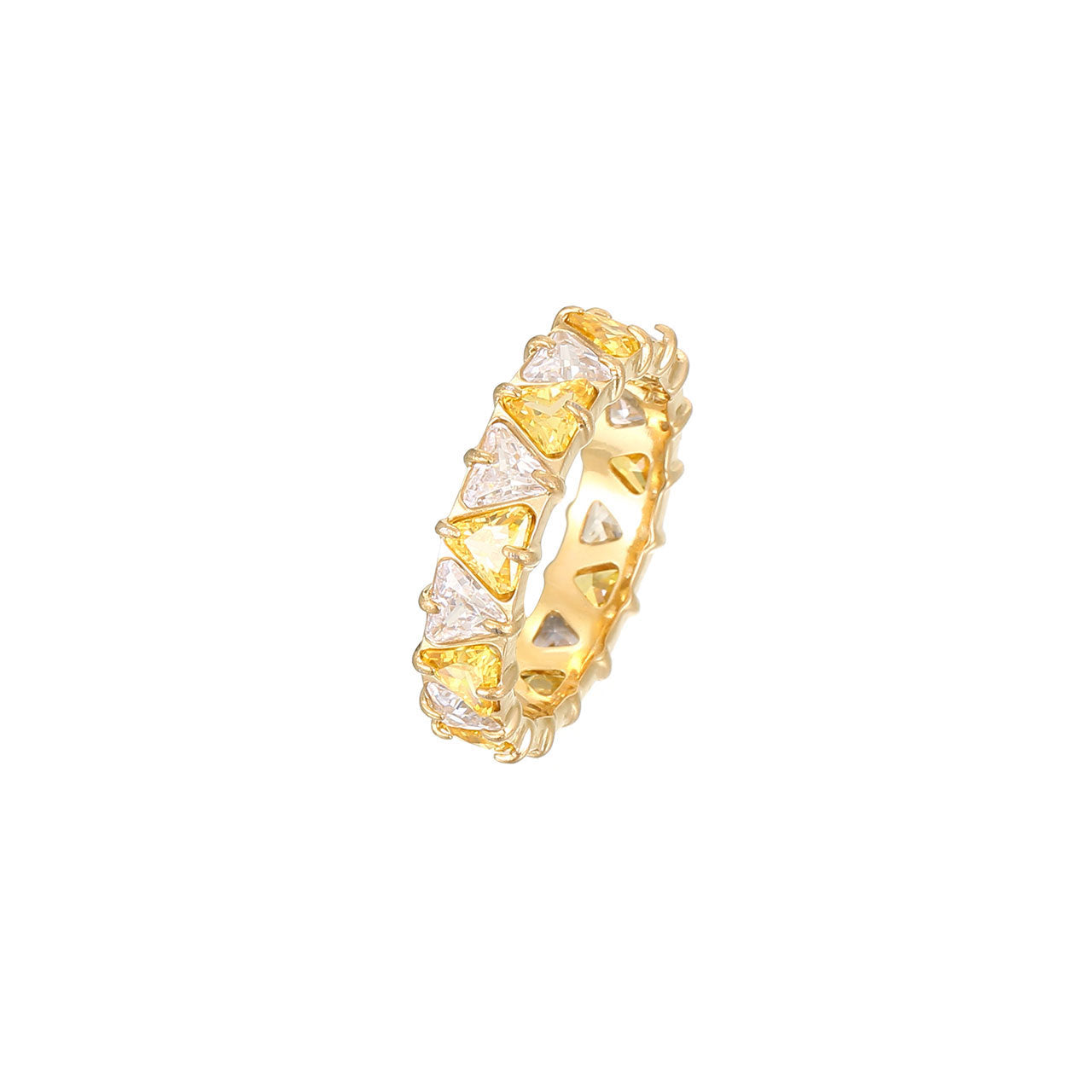 Gang Drill Color Zircon Female Diamond Heart-shaped Rings