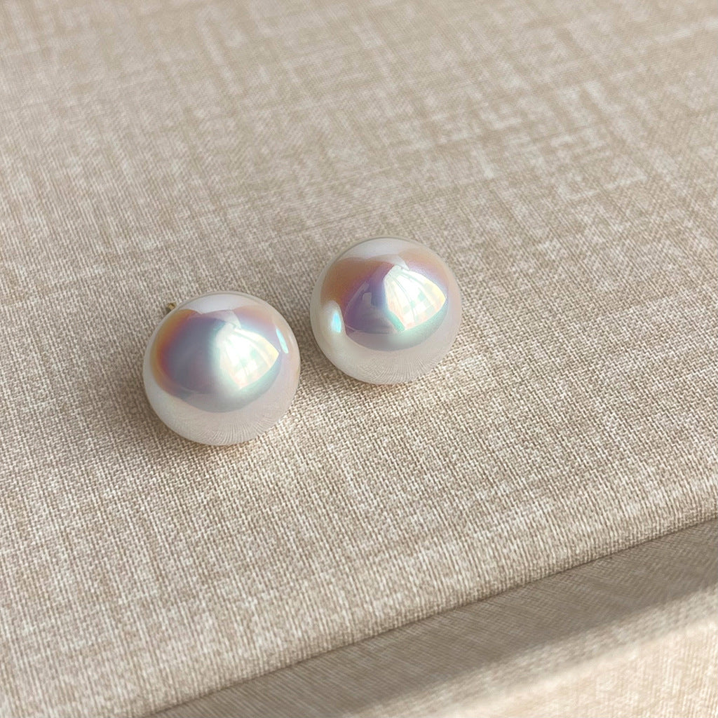 Entry Lux Style Steamed Bread Pearl Earrings