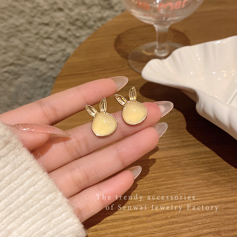 Women's Stone Ear Graceful Geometric Love High-grade Earrings