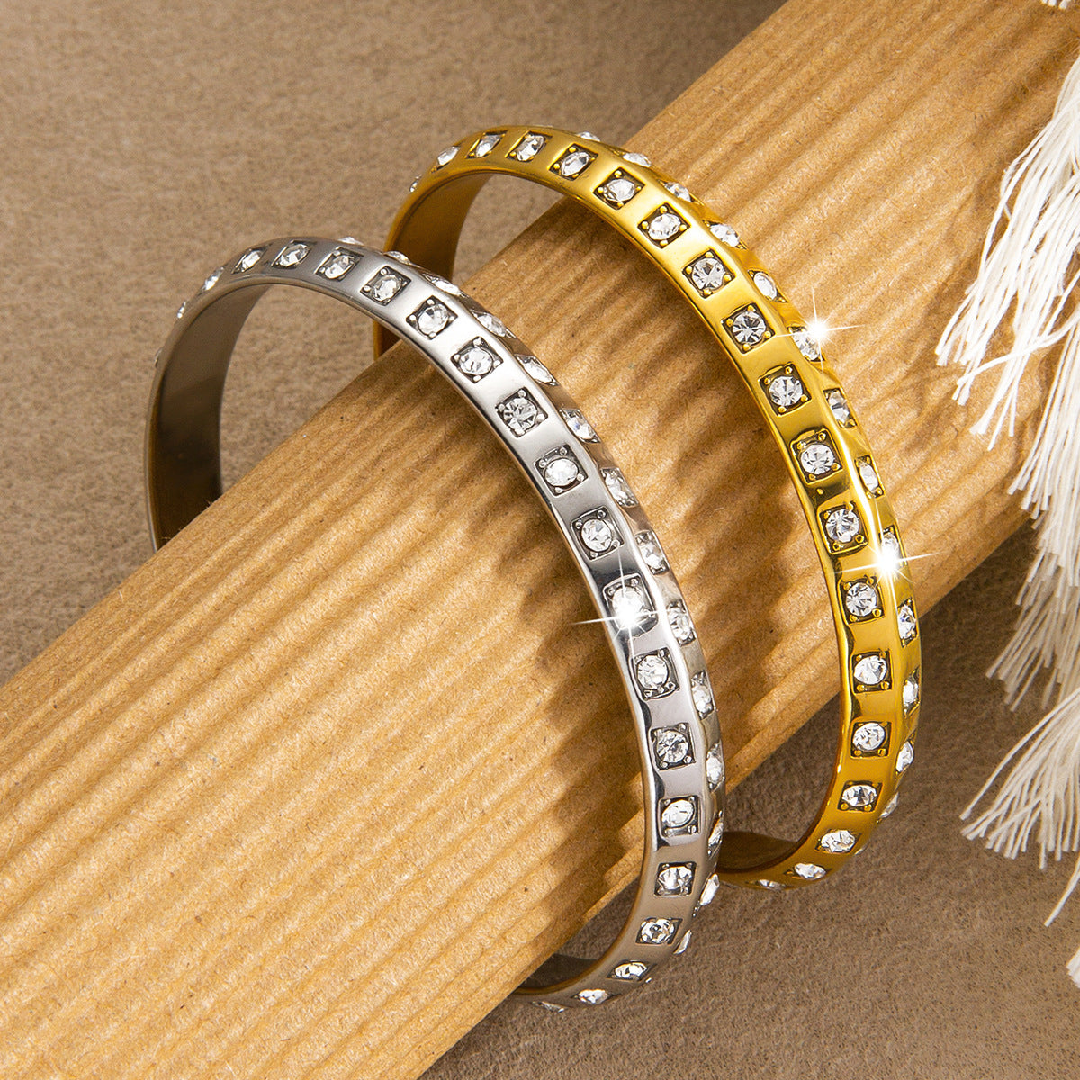 Women's Light Luxury Diamond Gold-plated Zircon Titanium Steel Adjustable Bracelets