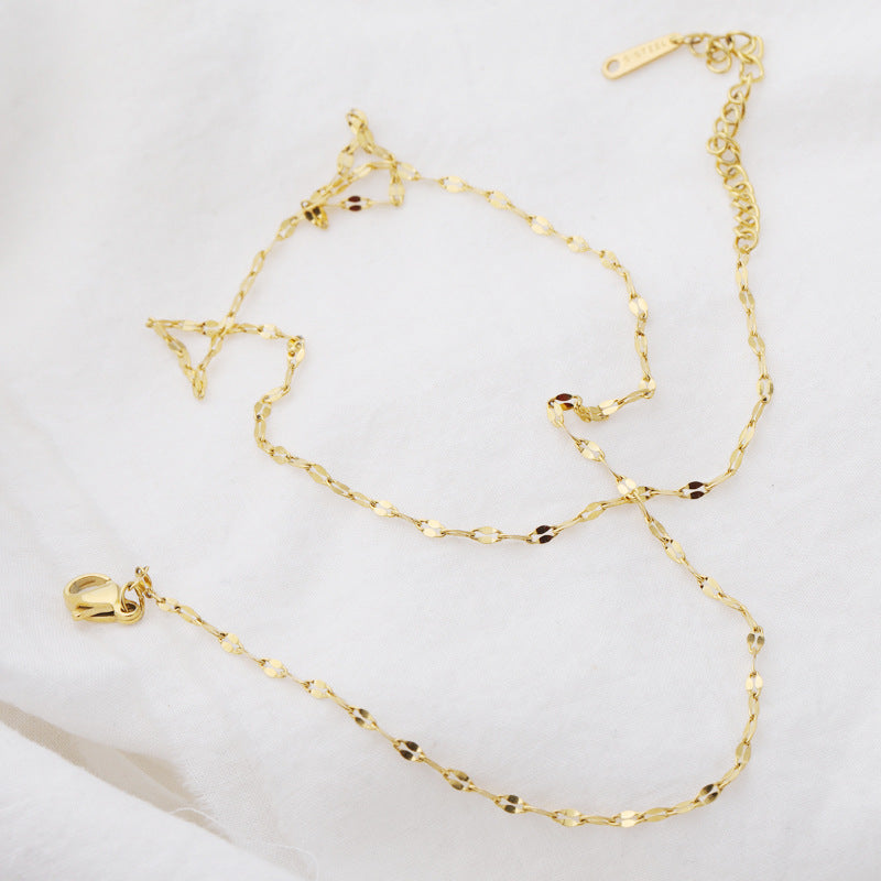 Stainless Steel Chain Lip Clavicle Basic Necklaces