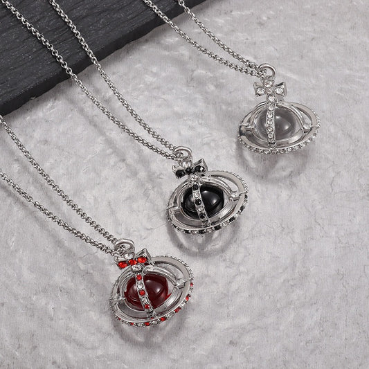 Saturn Micro Glass Bead Planet Niche Necklaces