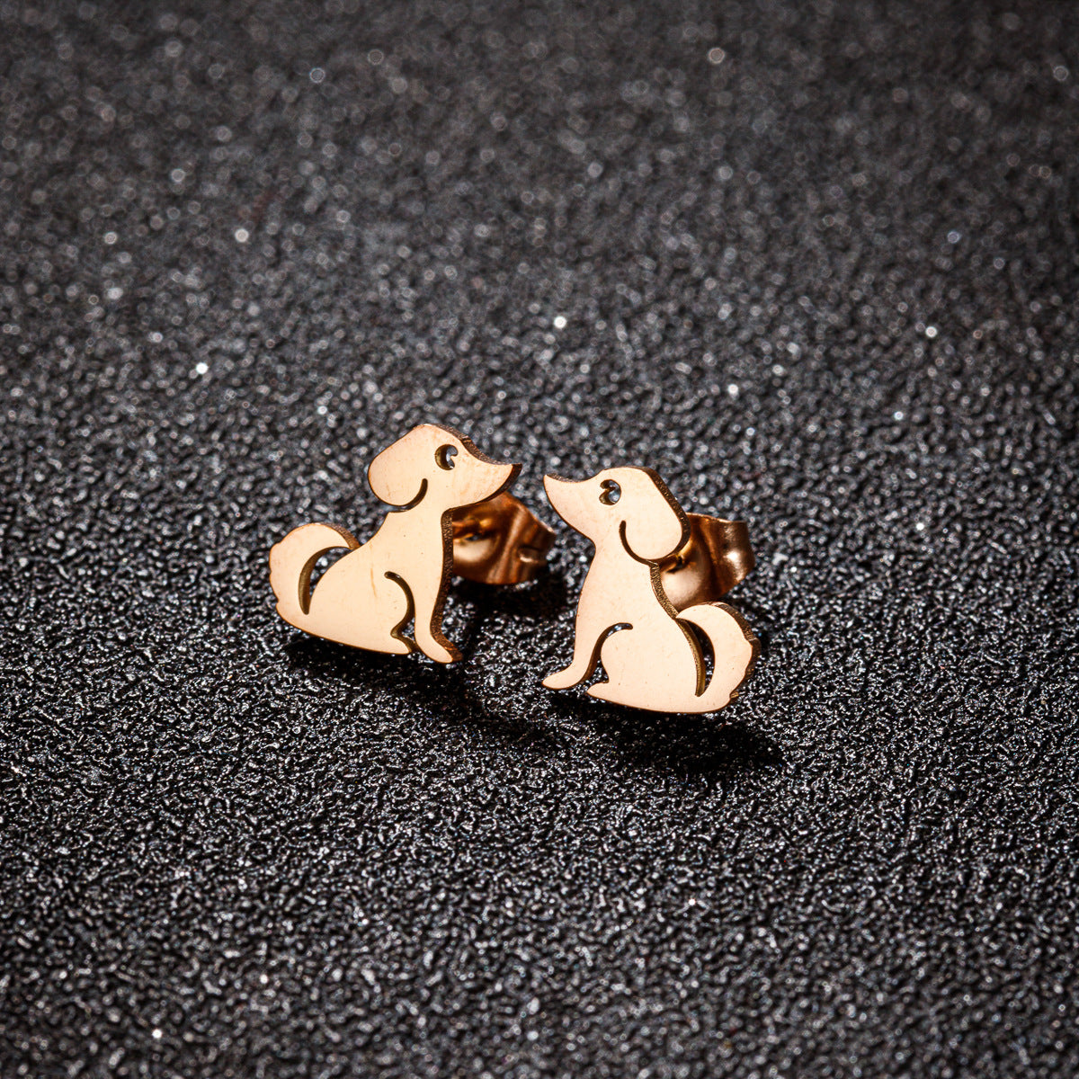 Fashion Cartoon Cute Stainless Steel Gold Plated Pet Earrings