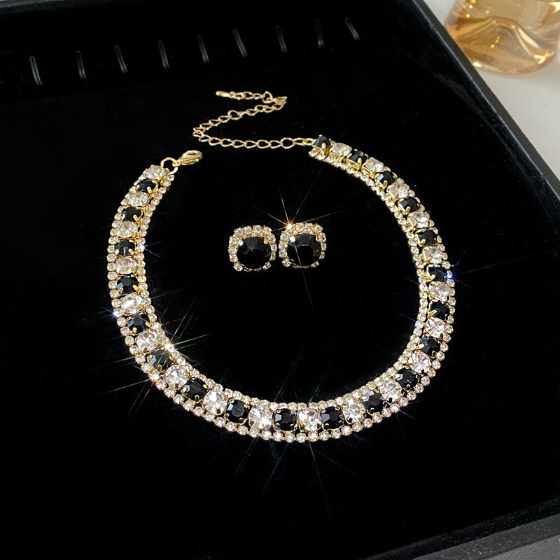 Diamond Geometric Suite Light Luxury Clavicle Jewelry Set