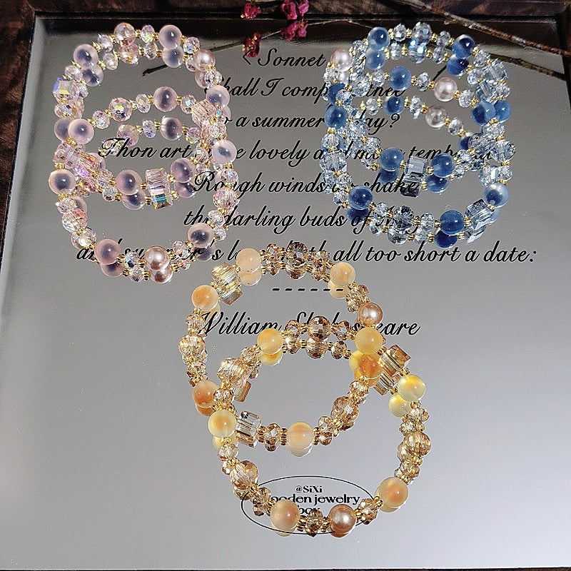 Sugar Heart Agate Light Luxury Zi Elegant Crystal Sweet Young Bracelet