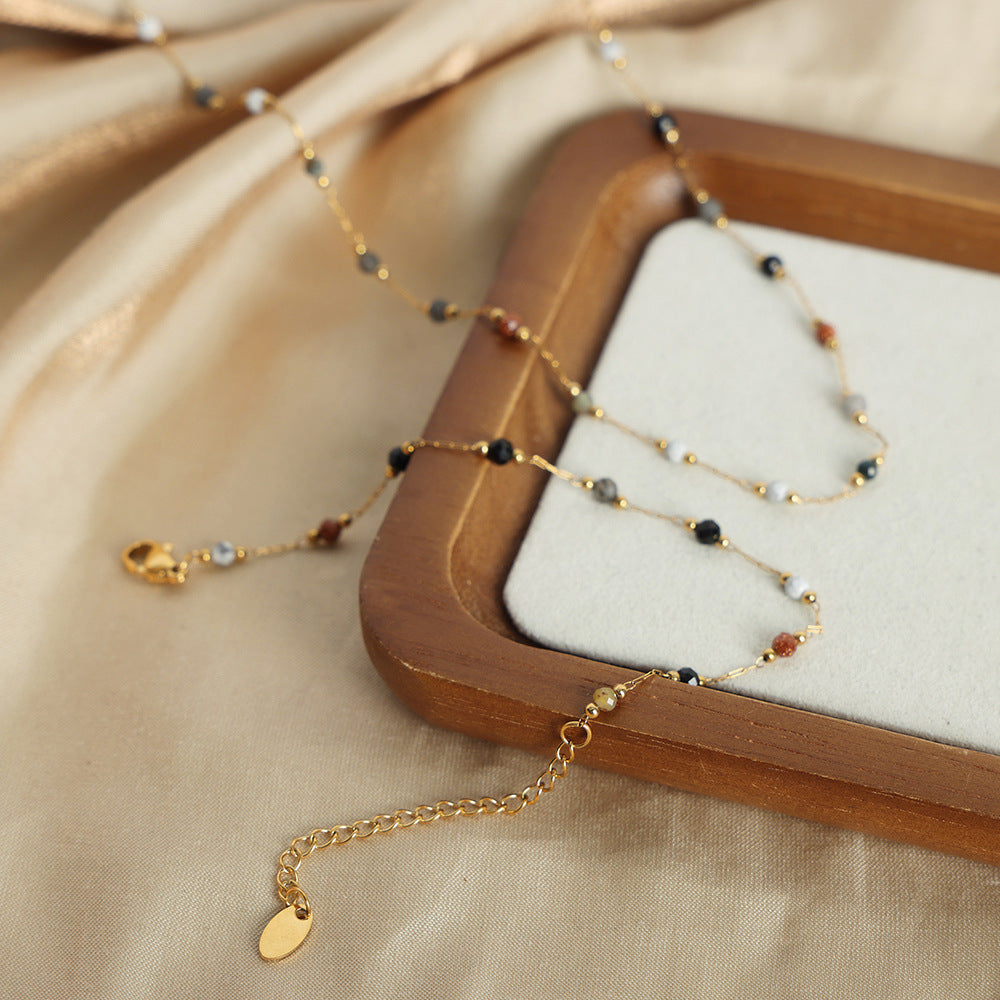 Minimalist Style Fashion Personality Geometric Mix Match Natural Stone Beaded Jewelry Set