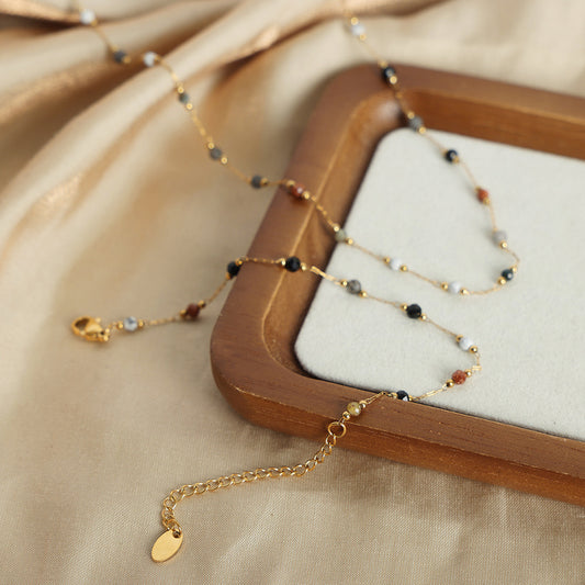 Minimalist Style Fashion Personality Geometric Mix Match Natural Stone Beaded Jewelry Set