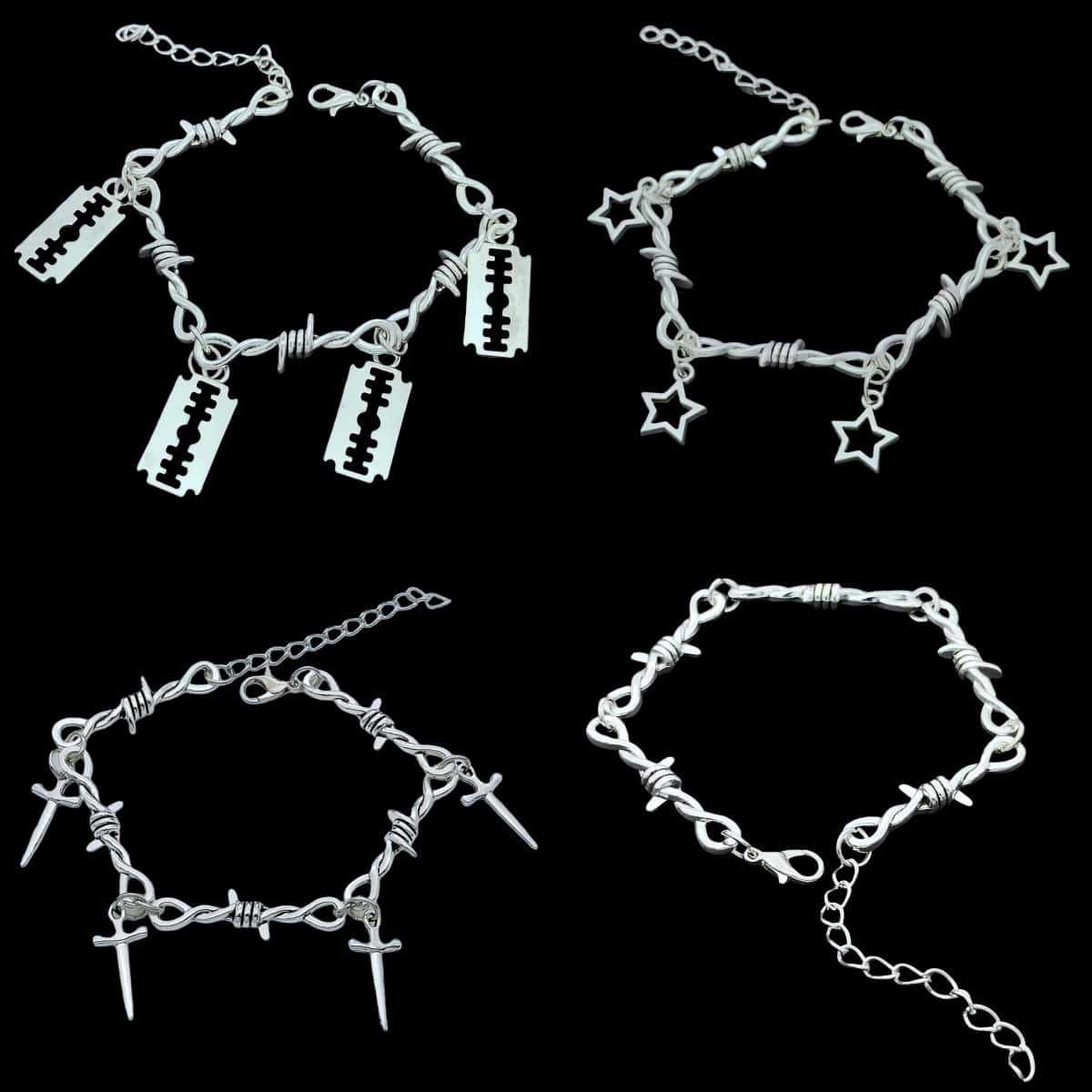 Women's & Men's Gothic Personality Fashion Thorns Hand Accessory Hip Hop Punk Bracelets