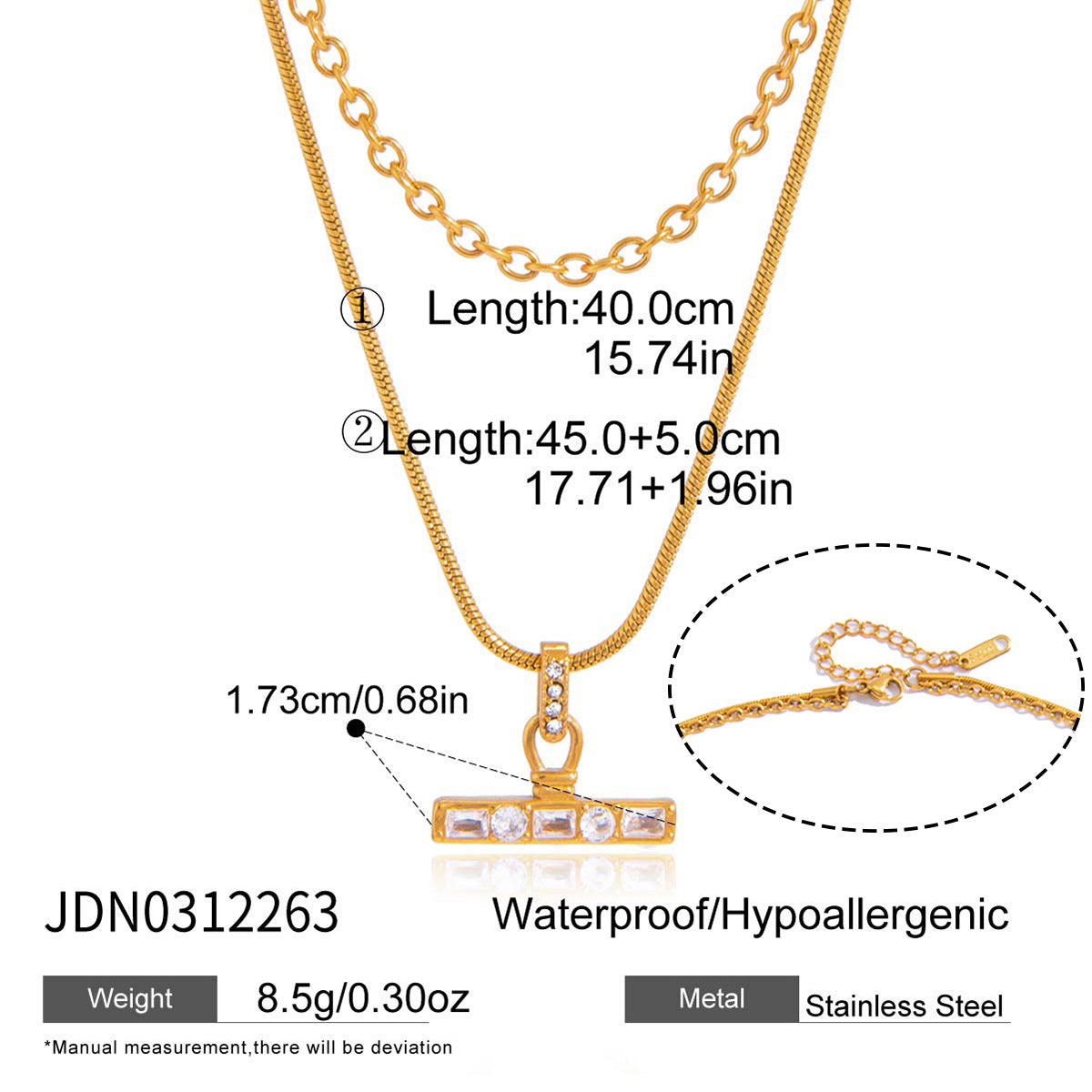 Bar Titanium Steel Light Luxury Minority Necklace