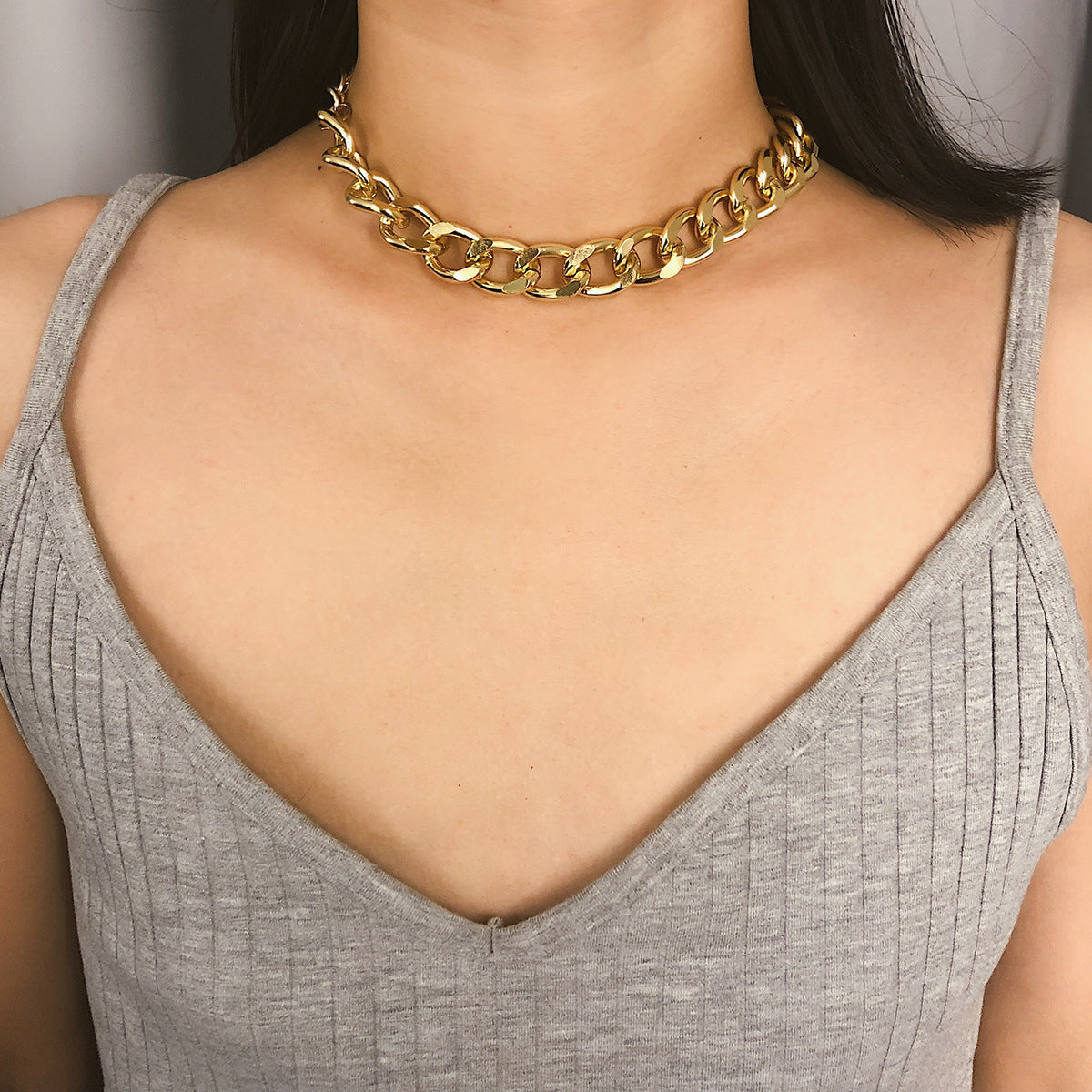 Punk Thick Chain Simple Vintage Sweater Creative Geometric Necklace