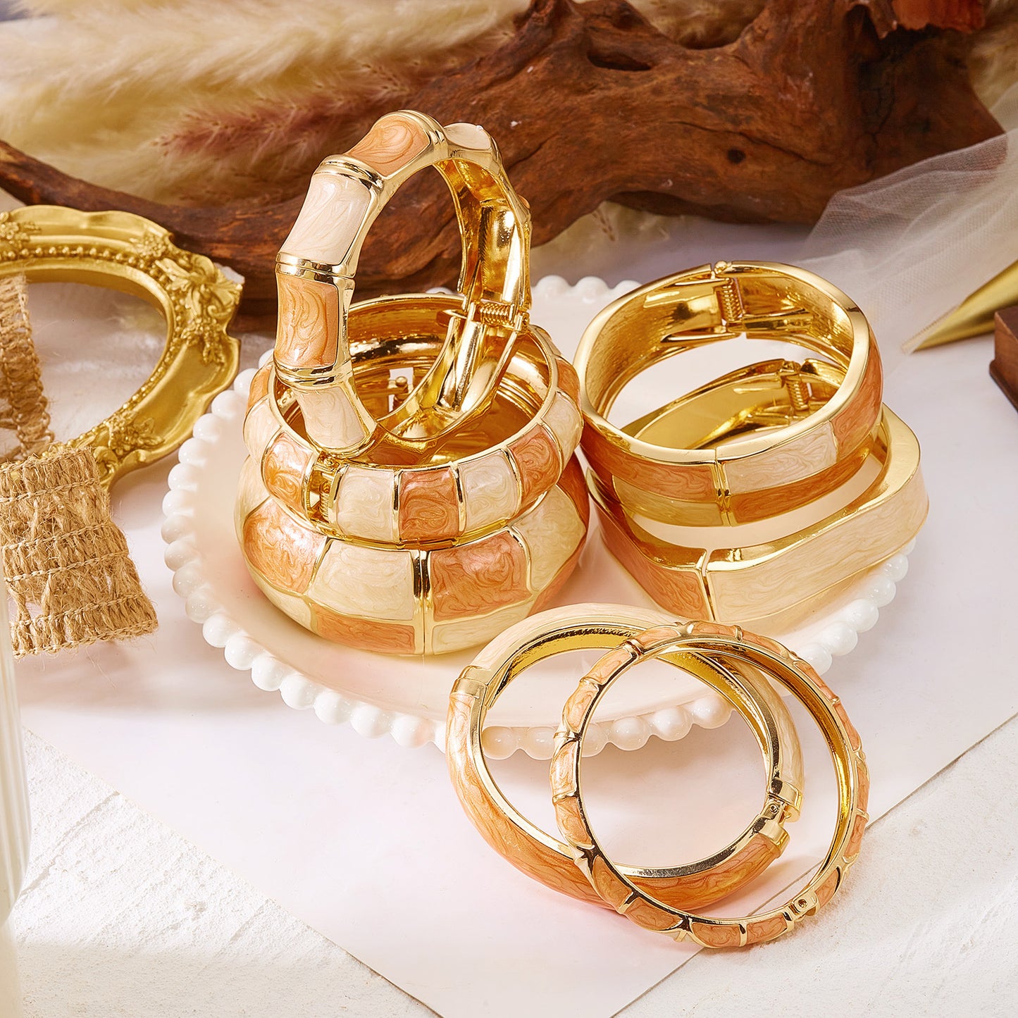Stitching Enamel Glazed Light Luxury Exaggerated Vacation Style Bracelets