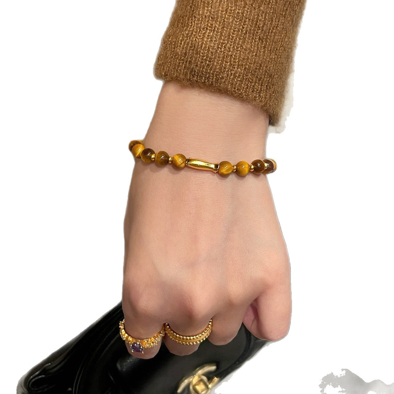 Women's Minority Tigereye Goldfish Simple High Class Elegant Hand Bracelet