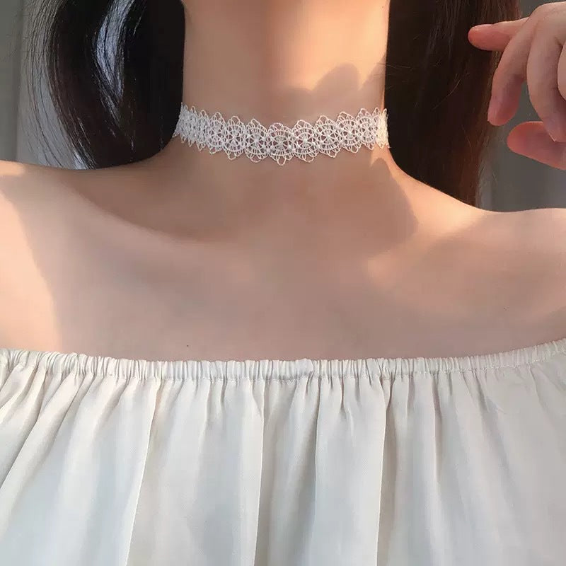 Glamorous Satin Neck Flower Three-dimensional Rose Necklaces