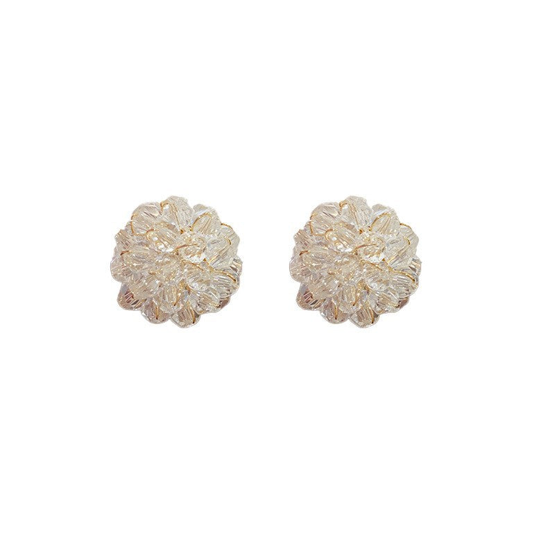 Women's Exquisite Fashion Super Fairy Flowers Crystal Temperament Entry Lux Minimalist Earrings