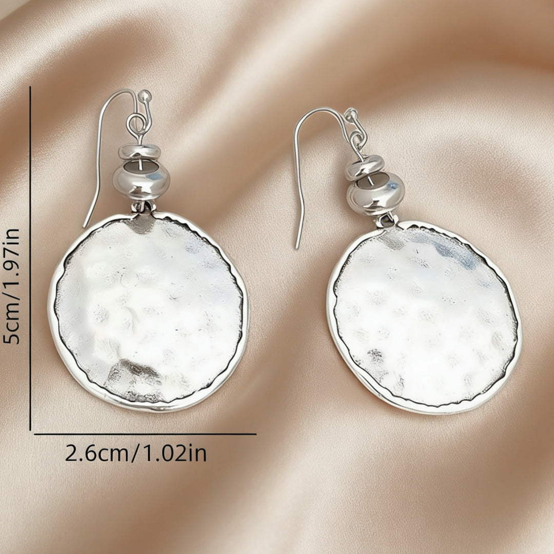 Style Simple Geometric Round Metal Design Earrings