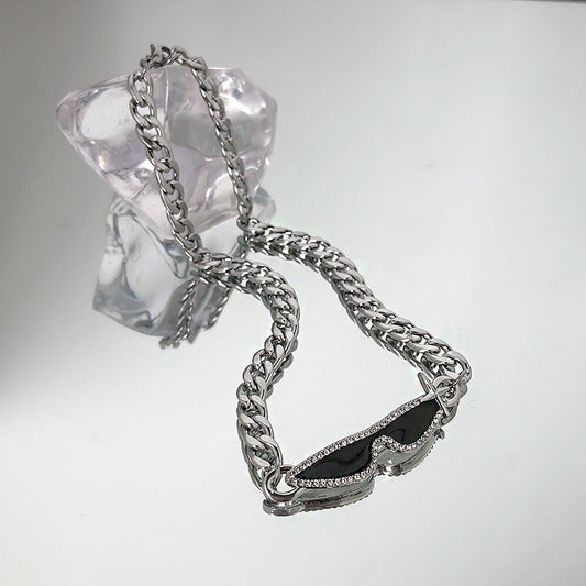 Women's Diamond Titanium Steel Cuban Hip Hop Necklaces