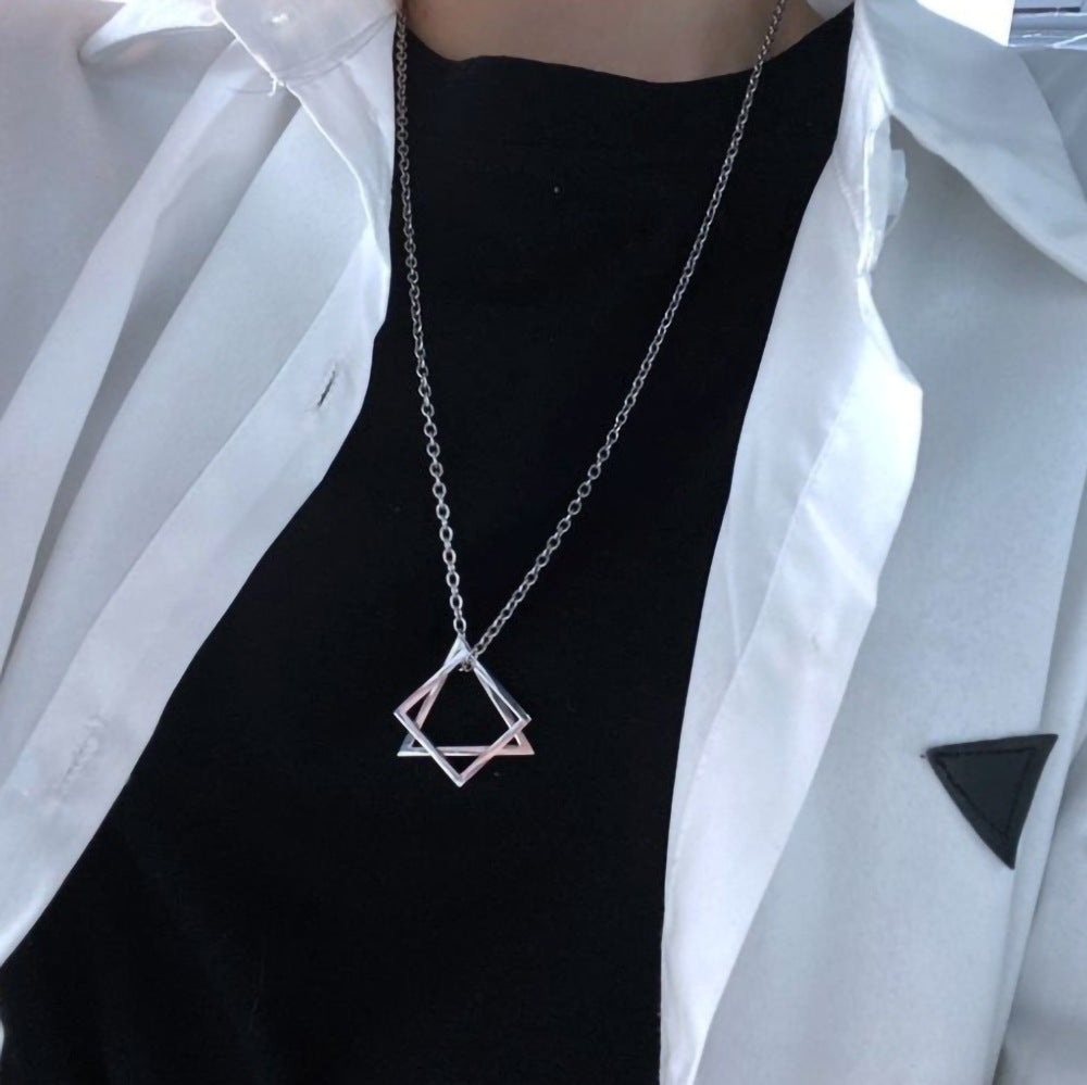 Women's & Men's Sweater Geometric Triangle Chain High-grade Suit Couple Necklace