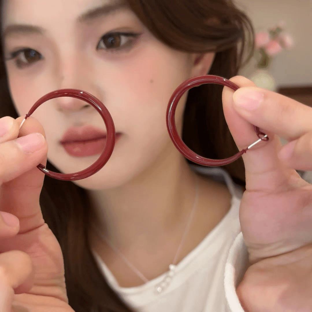 Style Hot Simple Eardrop Round Face Earrings