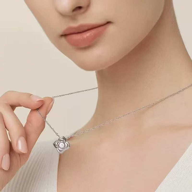 Women's Sier Lucky Beads Bowknot Clavicle Chain Light Luxury Minority High-grade Necklace