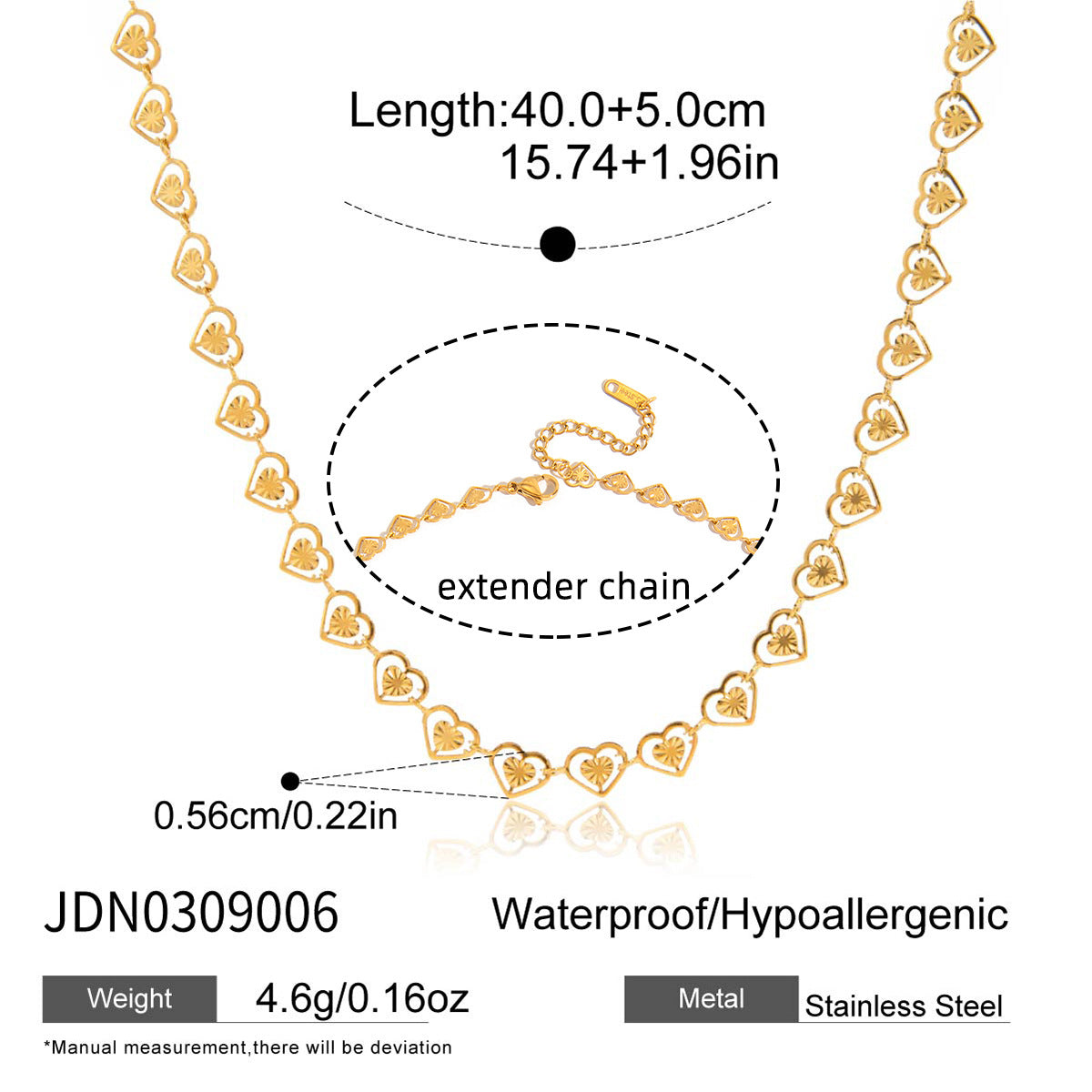Women's Titanium Steel Loving Heart Zircon Light Luxury Minority Clavicle Chain Necklaces
