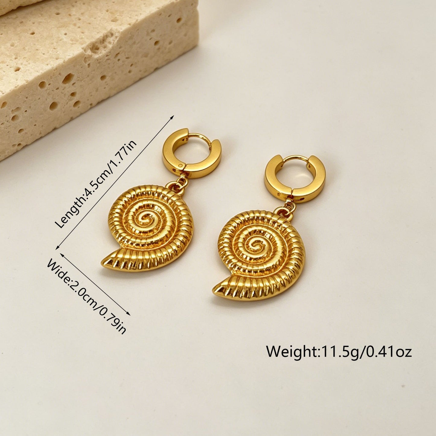 Women's Retro High-grade Stainless Steel Ocean Style Light Luxury Earrings