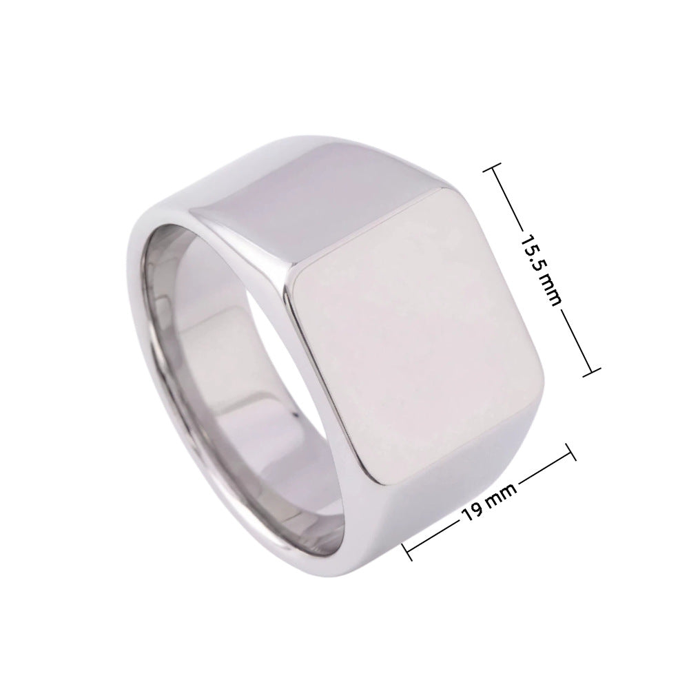 Steel Stainless Can Carve Writing Design Laser Rings