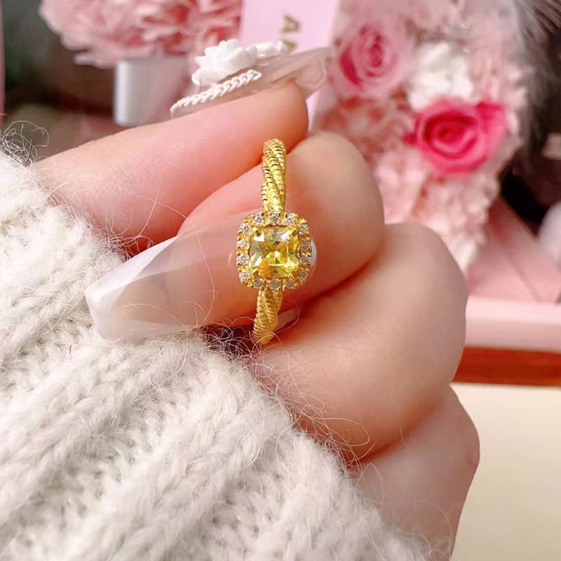 Gold Lucky Four-leaf Clover Opening Adjustable Rings