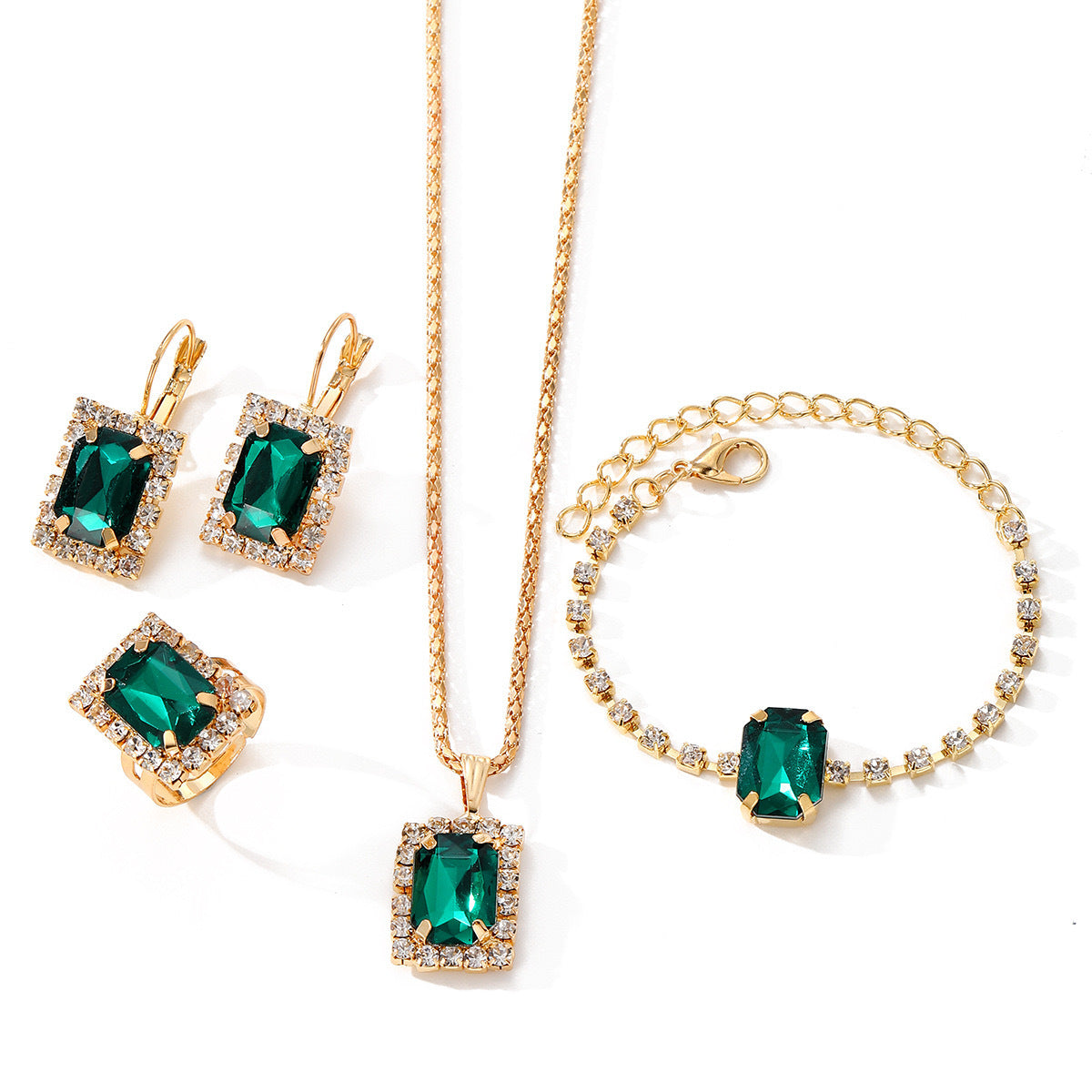 Simple Classic Rhinestone Square Acrylic Ladies Bracelets