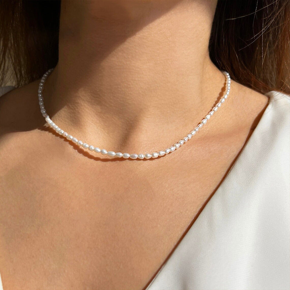 Women's Pearl Niche Style Oval Shell Simple Necklaces