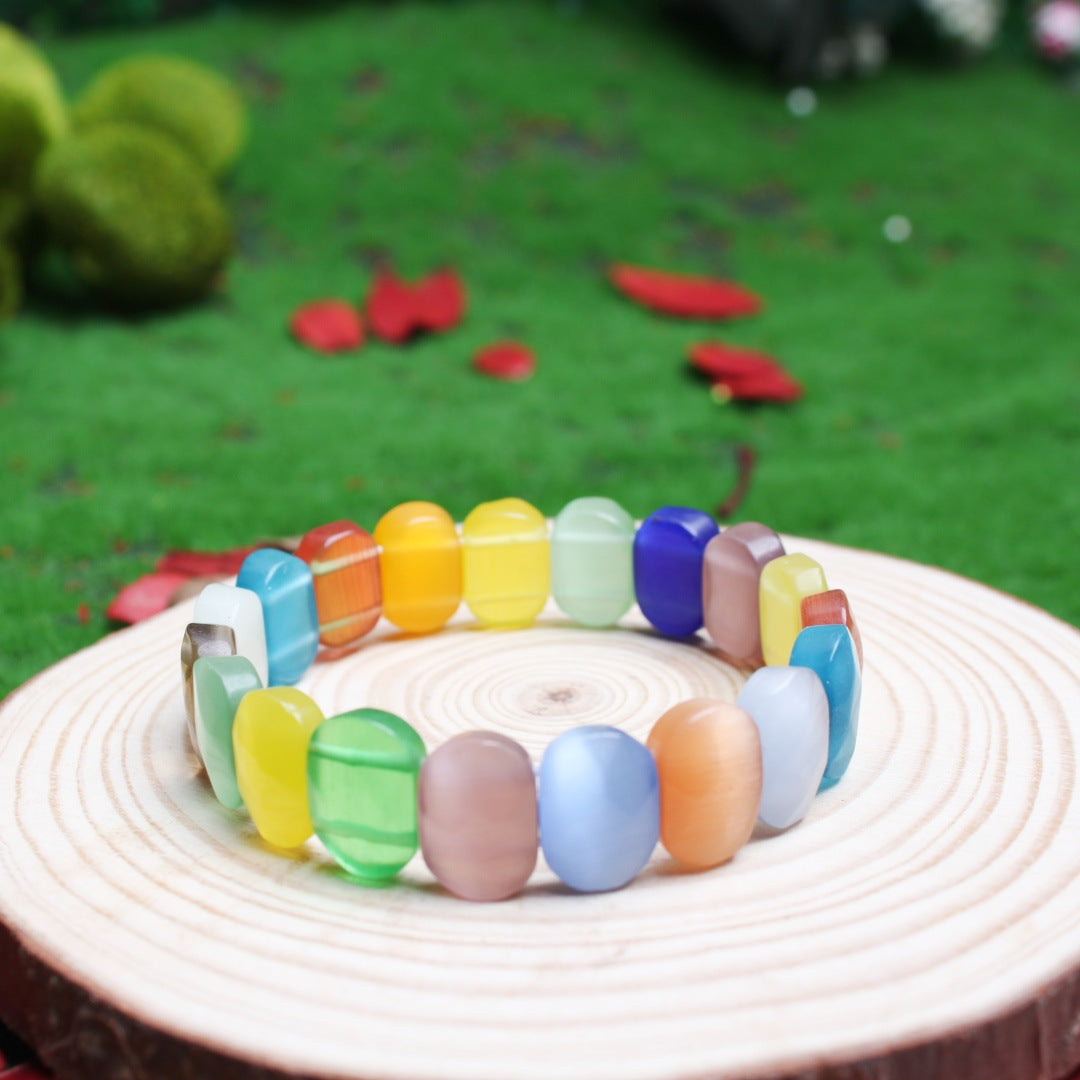 Women's & Men's Natural Stone Beads White Pine Blue Turquoise Bracelet