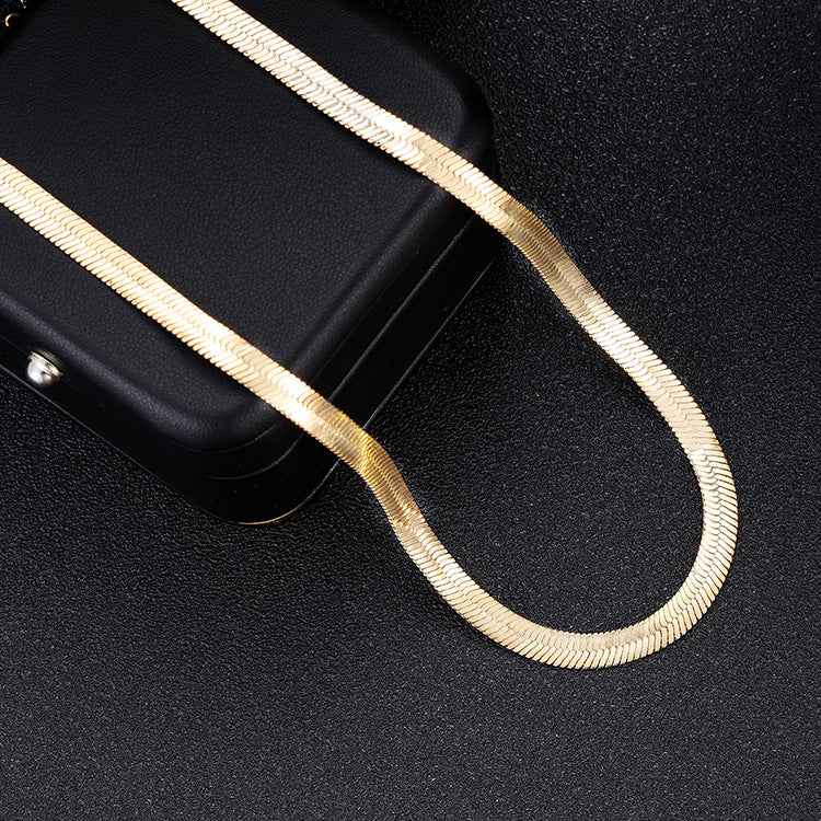 Snake Bones Chain Real Gold Light Luxury Necklaces