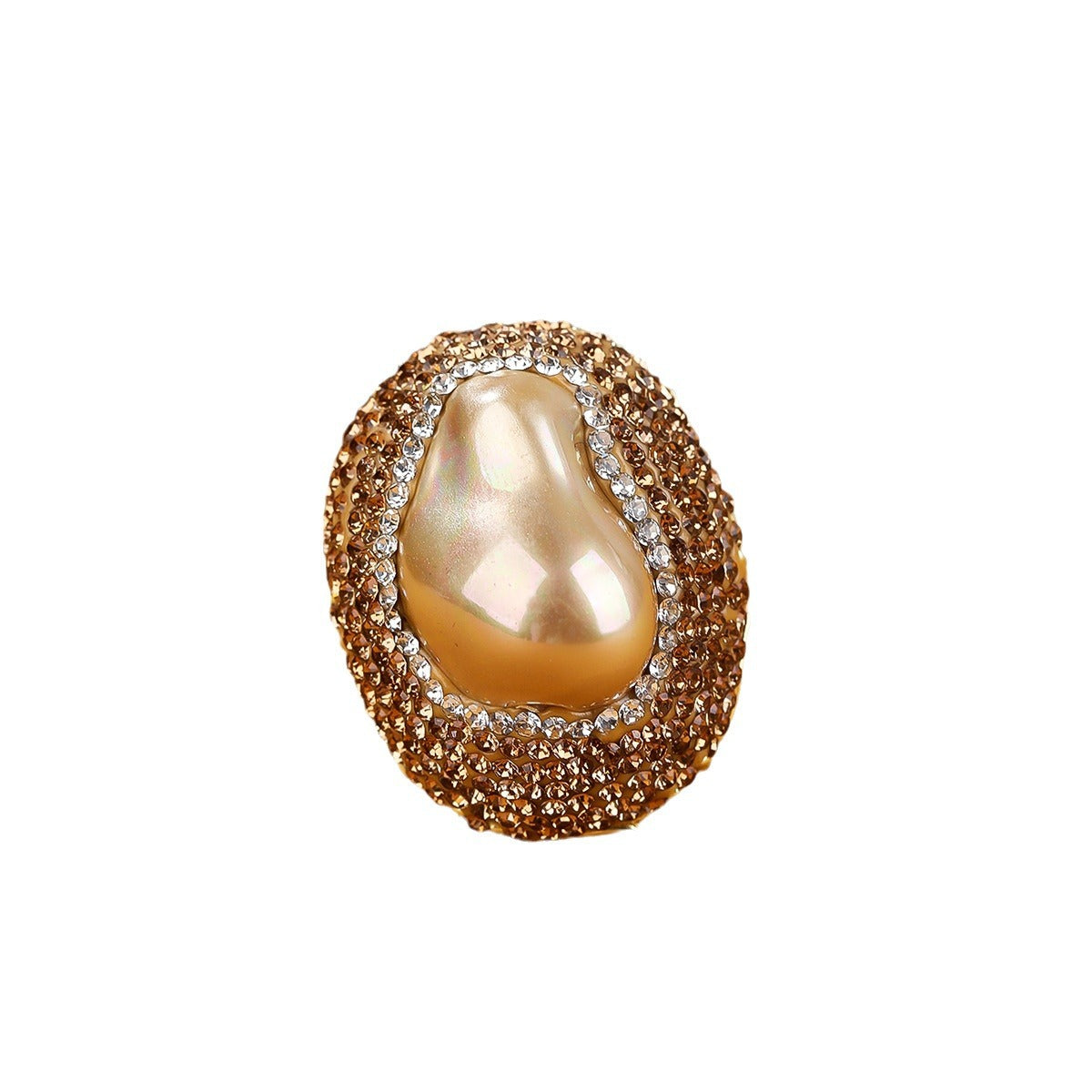 Women's Shell Pearls Clay Wide Open Adjustable Ring
