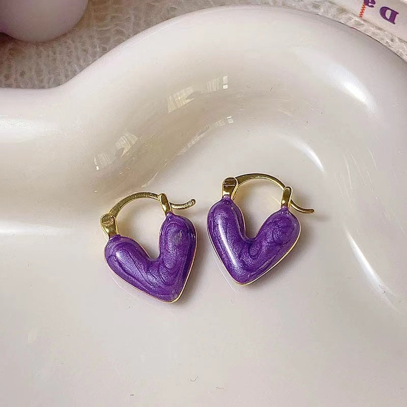 Women's Fairy Sweet Potato Purple Blue Pink High-grade Temperament Stud Earrings