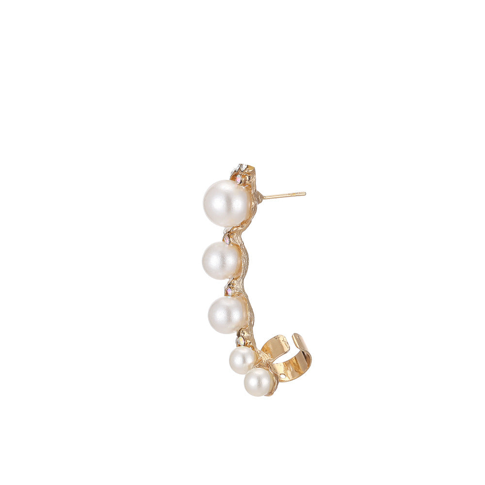 Fashion Personality Pearl Spot Drill Ear Earrings