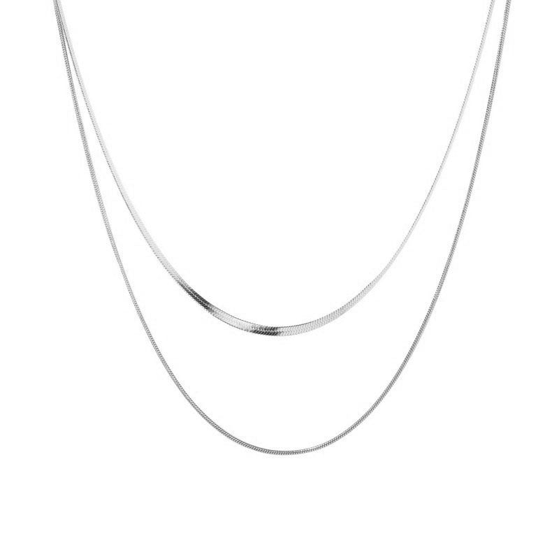 Women's Simplicity Flat Chain Titanium Steel Clavicle Fashion Necklaces