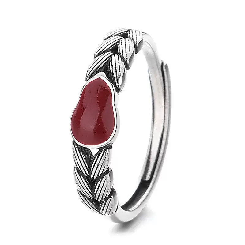 Women's Retro Ethnic Style Epoxy Technology Refined Simple Fashionable Temperamental Ring