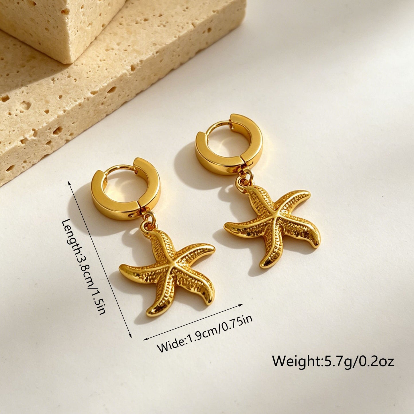 Women's Retro High-grade Stainless Steel Ocean Style Light Luxury Earrings