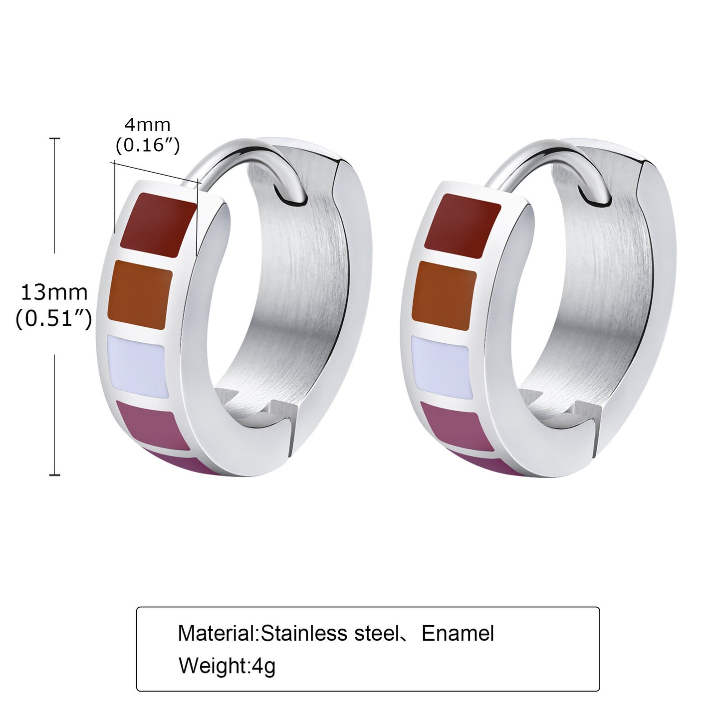 Women's & Men's Stainless Steel Color Eardrop Colorful Flag Earrings