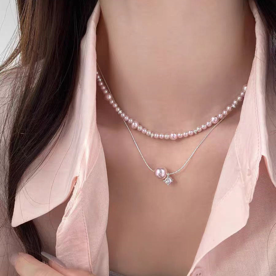 Rose Pearl Detachable Clavicle Chain Fashion Design Light Luxury Necklaces