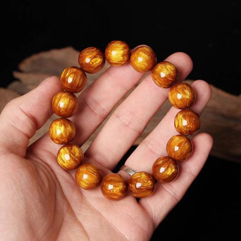 Gold Silk Sea Willow Buddha Beads National Bracelets