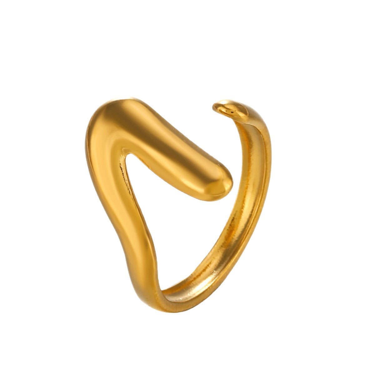 Women's V-shaped Personalized Glossy Irregular Geometric Knuckle Ring