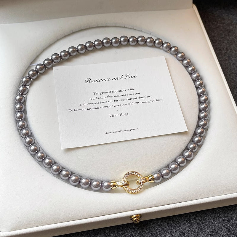 Pearl Light Luxury Minority High-grade Diamond Necklaces