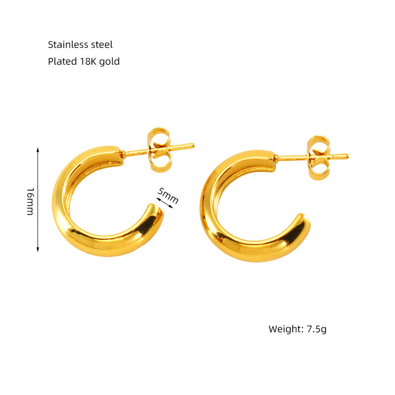 Fashion High Sense Elegant Pentagram Ear Rings