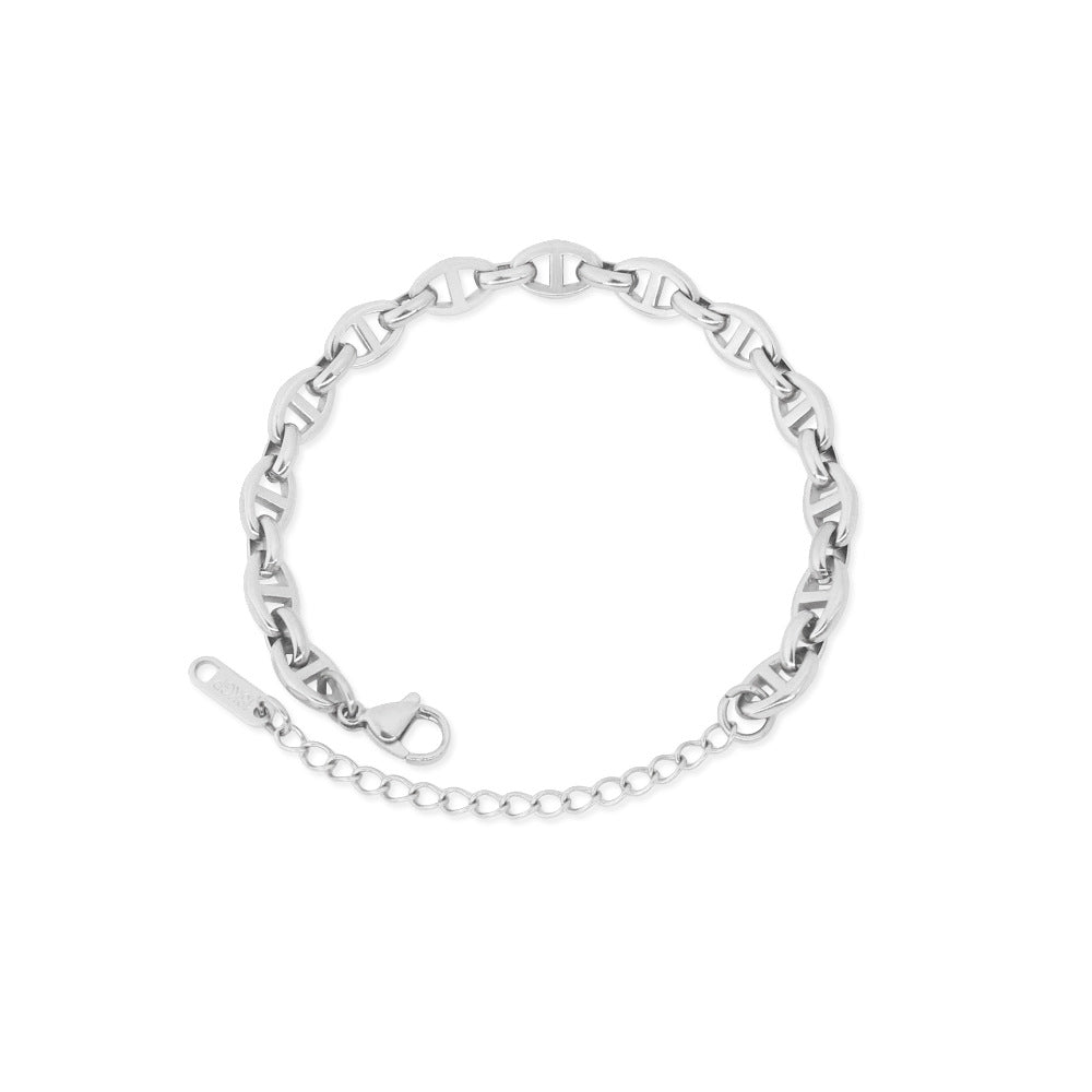 Pig Nose Titanium Steel Chain Hip Hop Jewelry Set