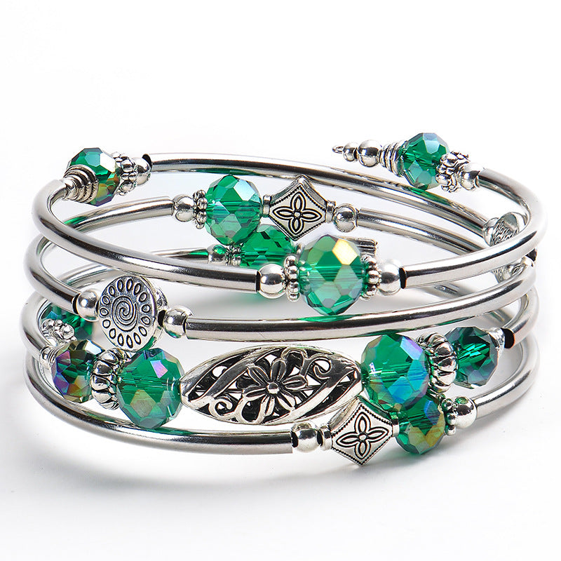 Natural Stone Cut Crystal Winding Female Bracelet