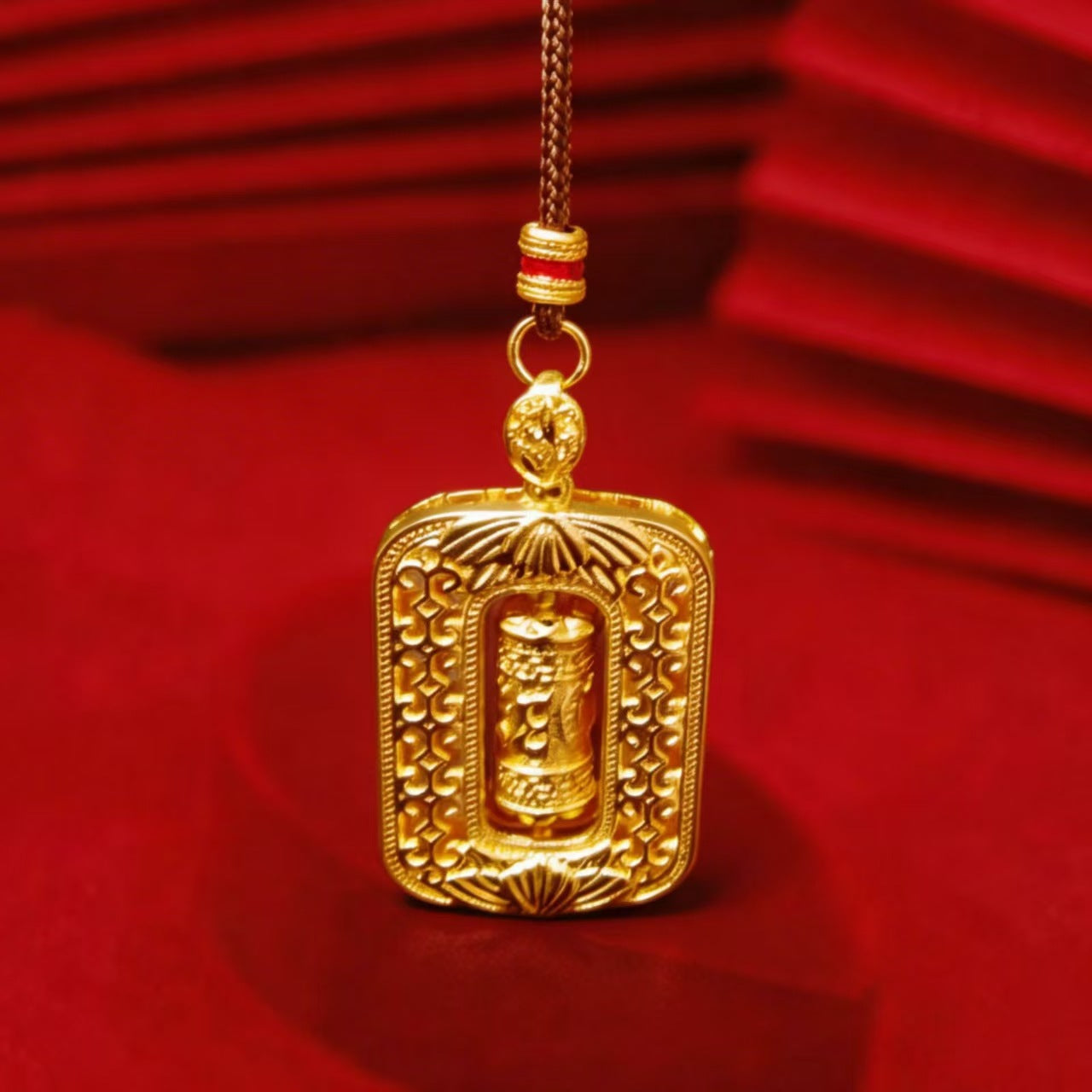 Women's & Men's Gourd Yellow God Of Wealth Buddha Mixed Alloy Retro National Necklace
