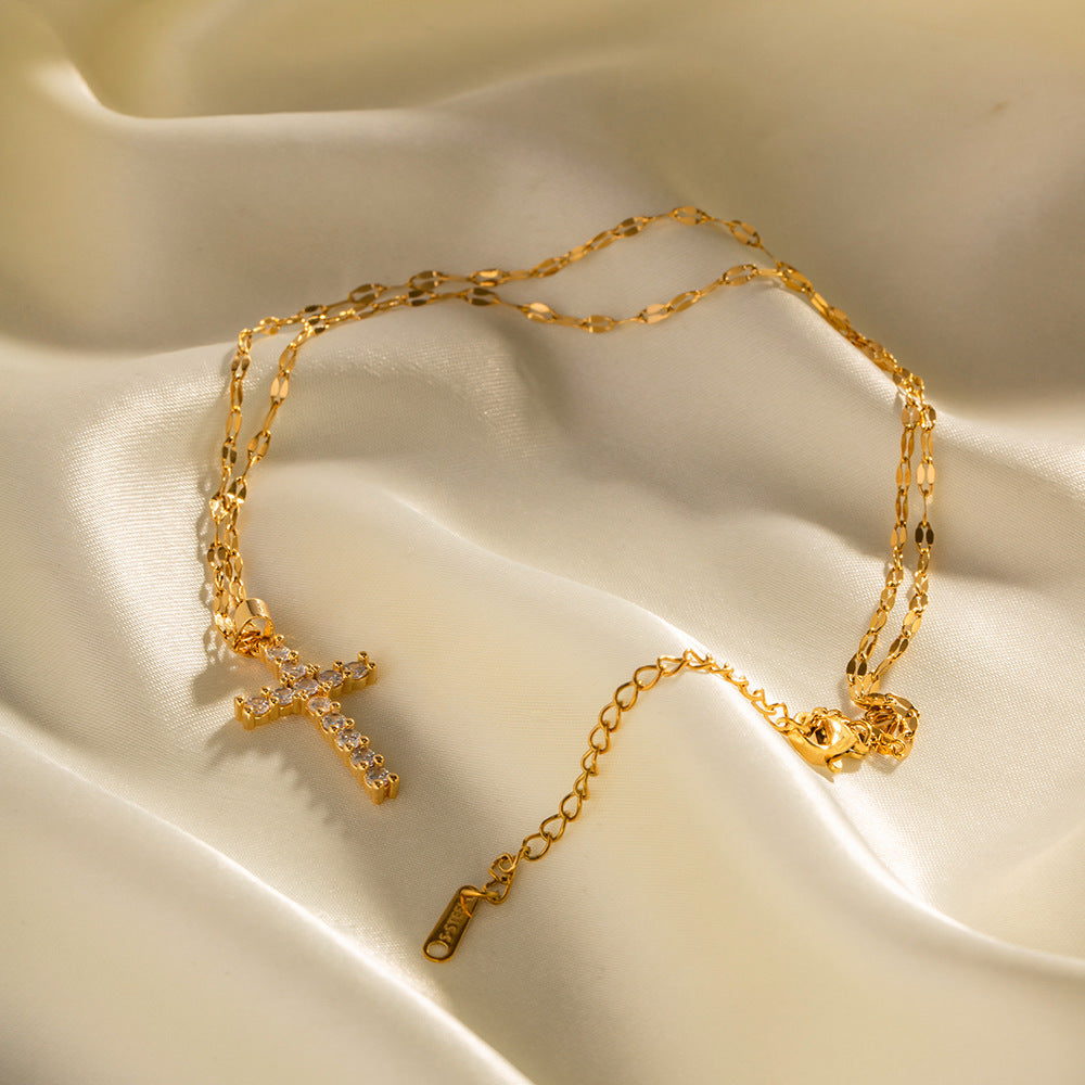 Women's Diamond Cross For Spring Simple Daily Necklace