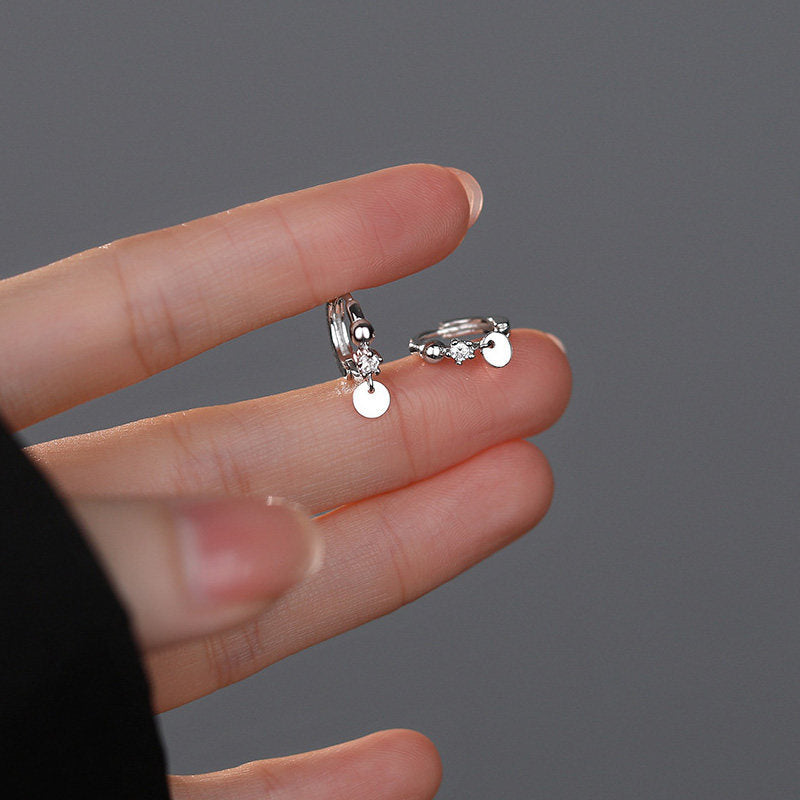 Women's Rhinestone Round Ear Clip Design Sense Niche High Fashion Earrings