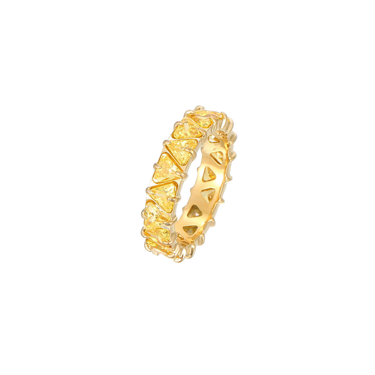 Gang Drill Color Zircon Female Diamond Heart-shaped Rings